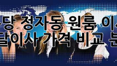 분당 정자동 원룸 이사, 용달이사 가격 비교 분석!