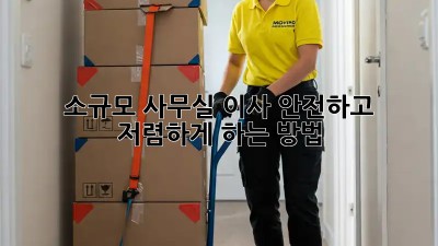 소규모 사무실 이사, 안전하고 저렴하게 하는 방법!
